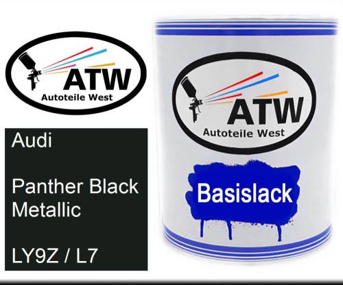 Audi, Panther Black Metallic, LY9Z / L7: 1L Lackdose, von ATW Autoteile West.